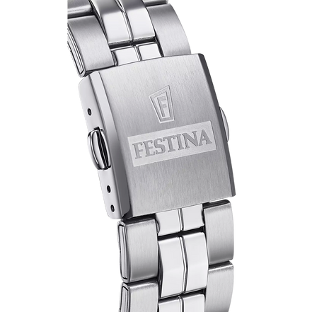 OROLOGIO FESTINA CLASSICS F20437/1 BIANCO CINTURINO IN ACCIAIO, UOMO