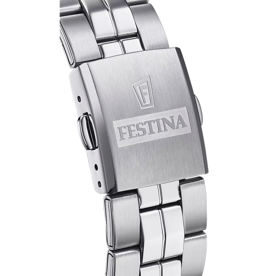 OROLOGIO FESTINA CLASSICS F20437/1 BIANCO CINTURINO IN ACCIAIO, UOMO