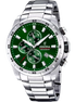 Festina Chrono Sport verde bracciale in acciaio uomo F20463/3