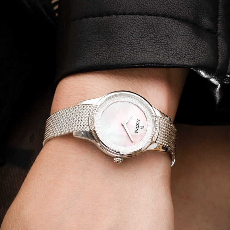 OROLOGIO FESTINA MADEMOISELLE F20494/4 BEIGE CINGHIA ACCIAIO INOSSIDABILE 316L, DONNA