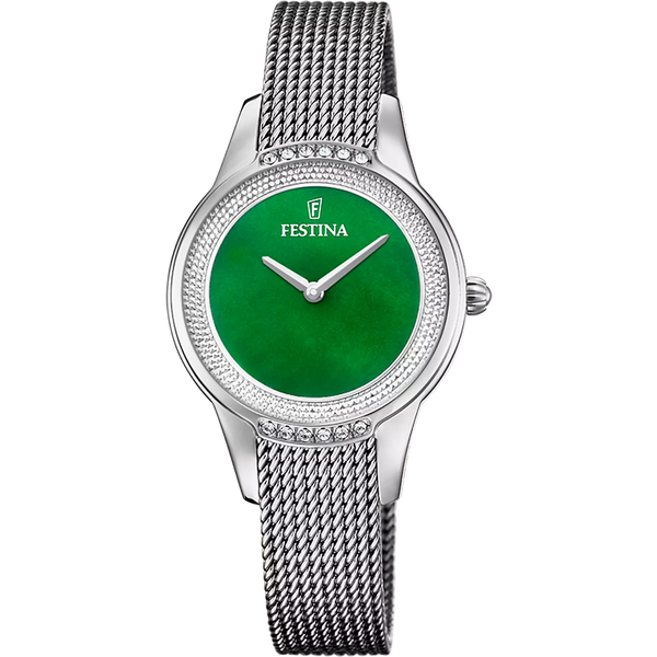 OROLOGIO FESTINA MADEMOISELLE F20494/7 VERDE CINGHIA ACCIAIO INOSSIDABILE 316L, DONNA