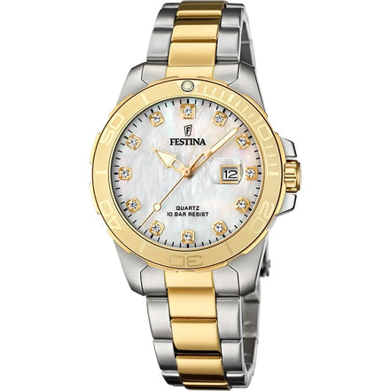 OROLOGIO FESTINA F20504/2 CREMA CINGHIA ACCIAIO, DONNA