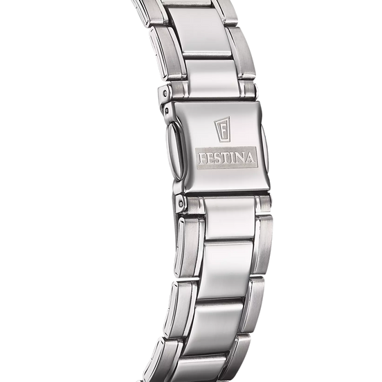 OROLOGIO FESTINA CLASSICS F20511/1 BIANCO CINTURINO IN ACCIAIO, UOMO