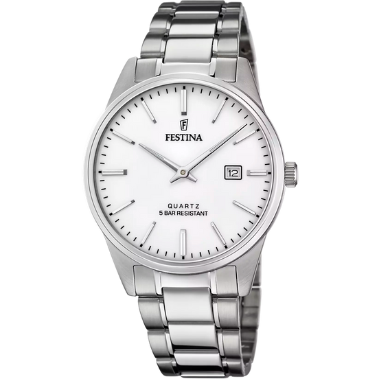 OROLOGIO FESTINA CLASSICS F20511/2 ARGENTO BRACCIALE IN ACCIAIO, UOMO