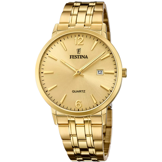 OROLOGIO FESTINA CLASSICS F20513/3 CHAMPAGNE BRACCIALE IN ACIAIO, UOMO