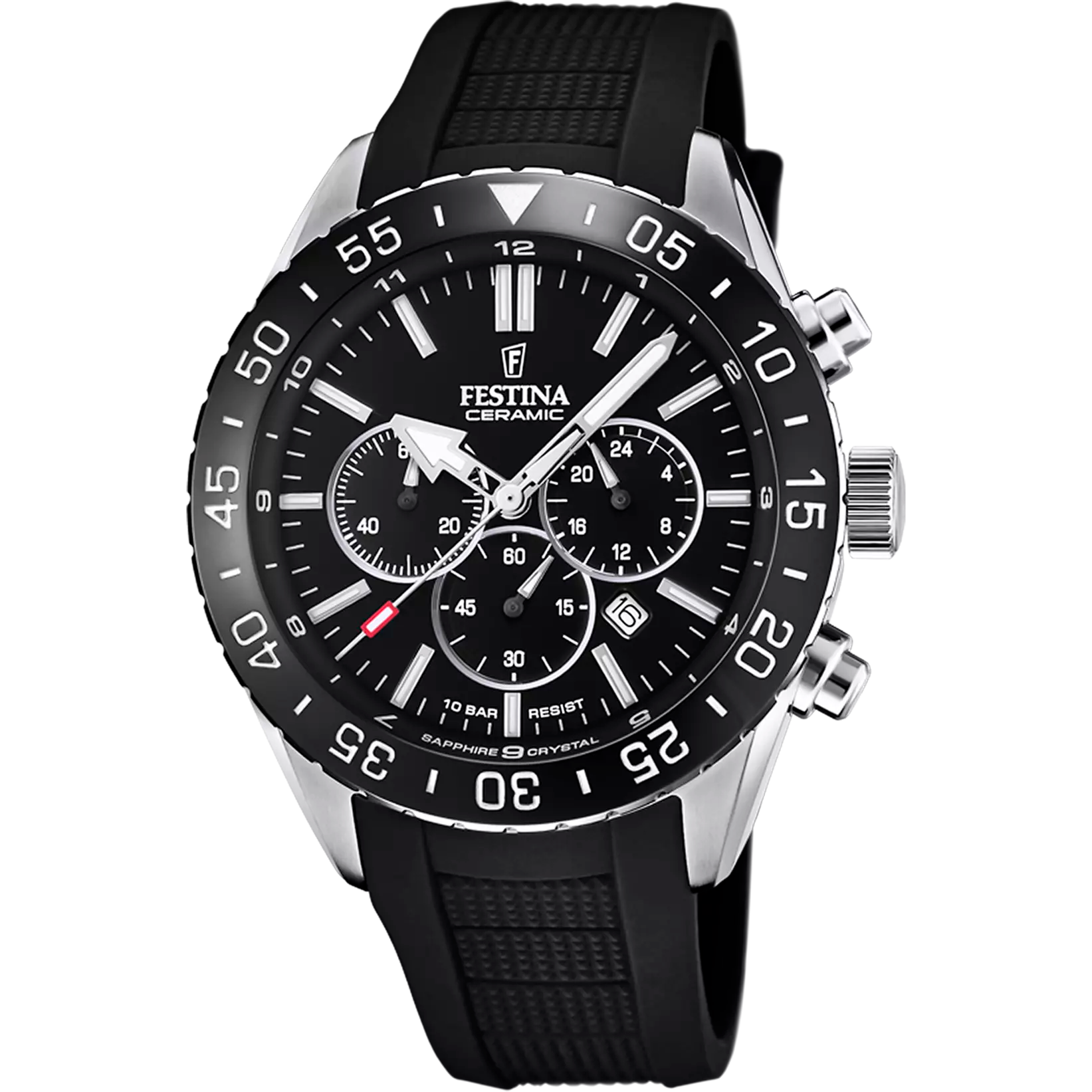 OROLOGIO FESTINA CERAMIC F20515/2 NERO CINTURINO GOMMA, UOMO