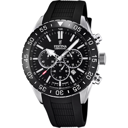 OROLOGIO FESTINA CERAMIC F20515/2 NERO CINTURINO GOMMA, UOMO