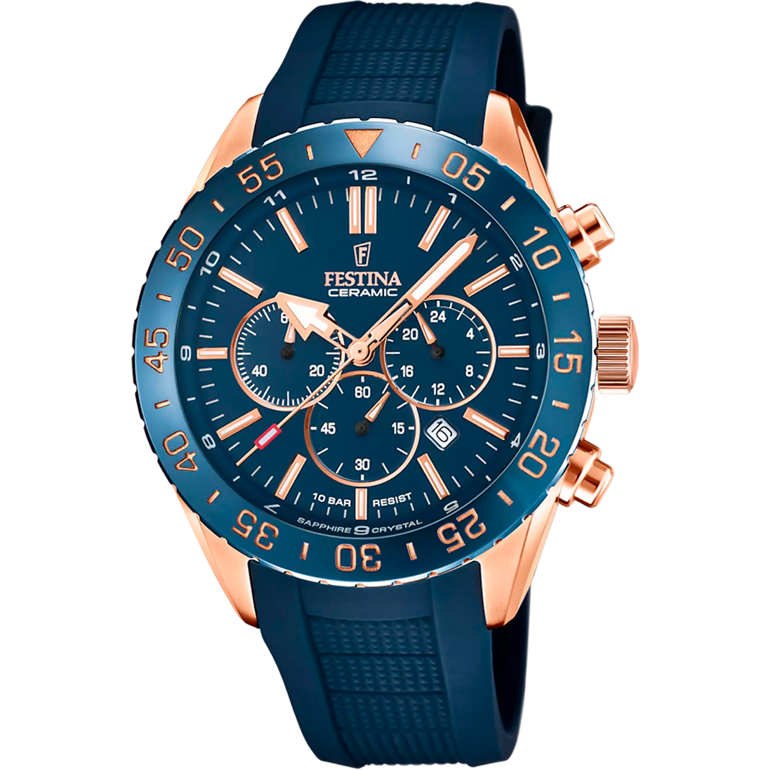 Festina Ceramic orologio cronografo uomo blu/golden F20516/1