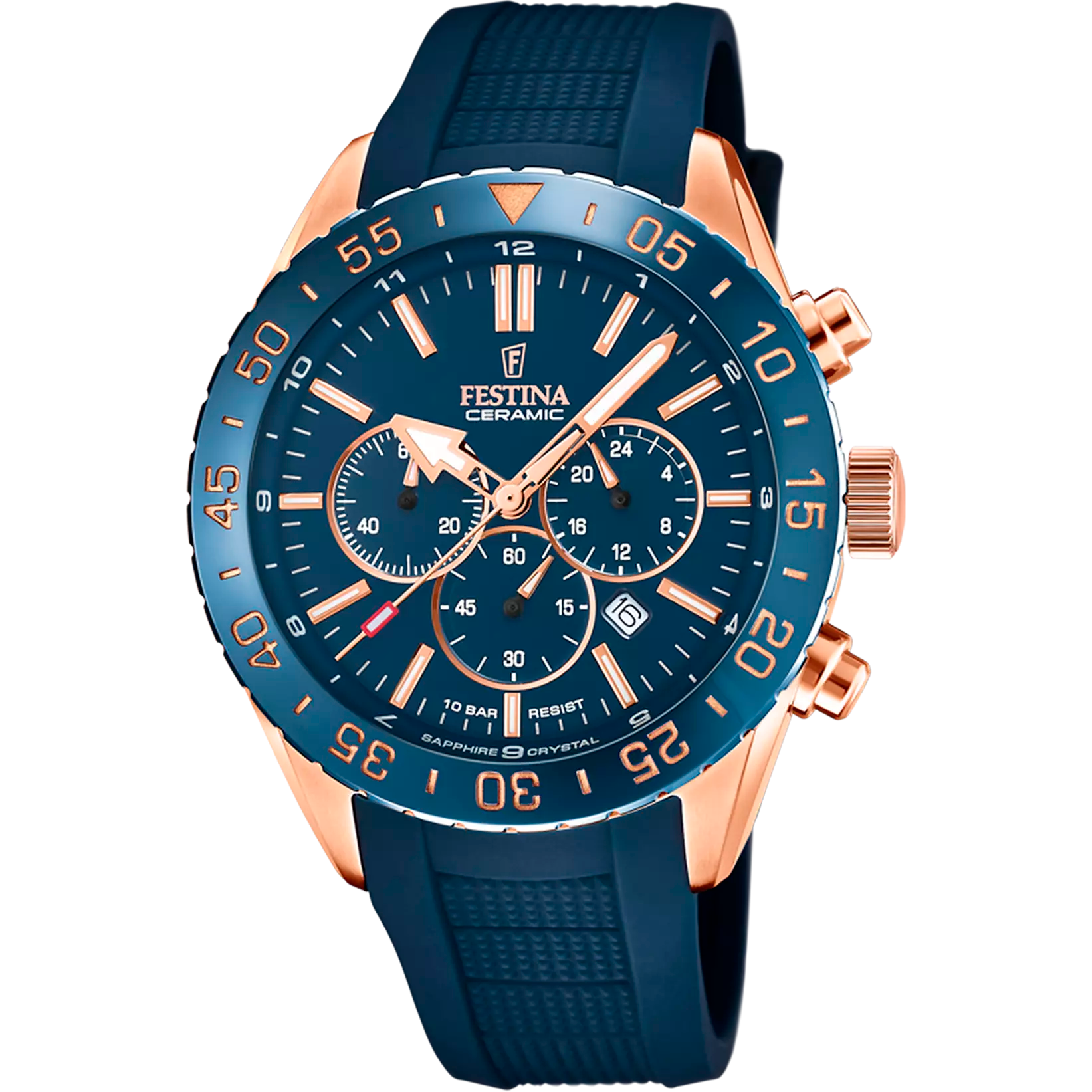 Festina Ceramic orologio cronografo uomo blu/golden F20516/1