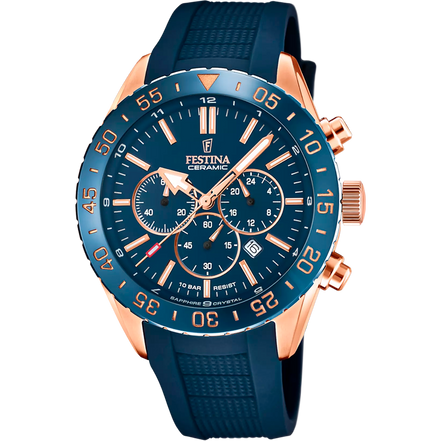Festina Ceramic orologio cronografo uomo blu/golden F20516/1