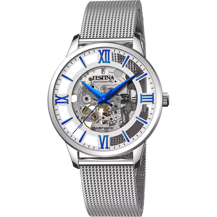 OROLOGIO FESTINA AUTOMATICO F20534/1 ARGENTO CINTURINO IN ACCIAIO, UOMO