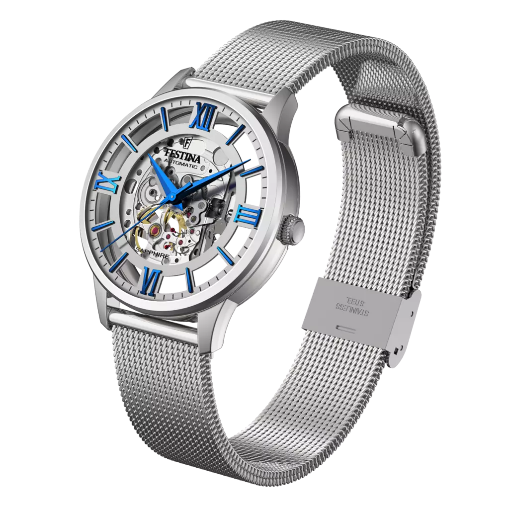OROLOGIO FESTINA AUTOMATICO F20534/1 ARGENTO CINTURINO IN ACCIAIO, UOMO