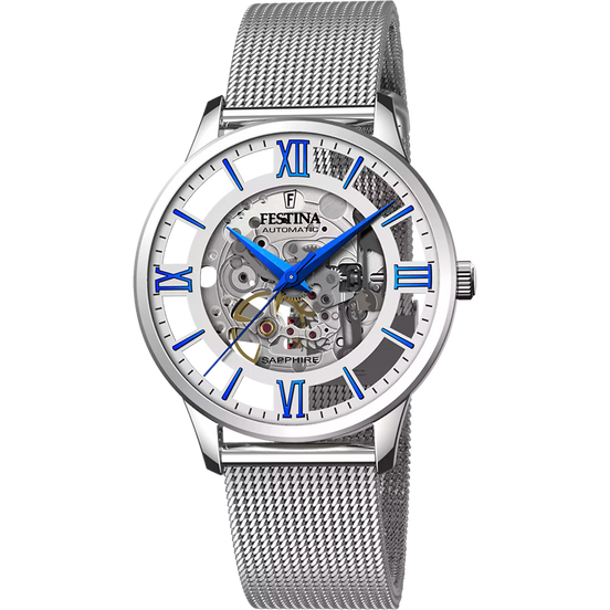 OROLOGIO FESTINA AUTOMATICO F20534/1 ARGENTO CINTURINO IN ACCIAIO, UOMO