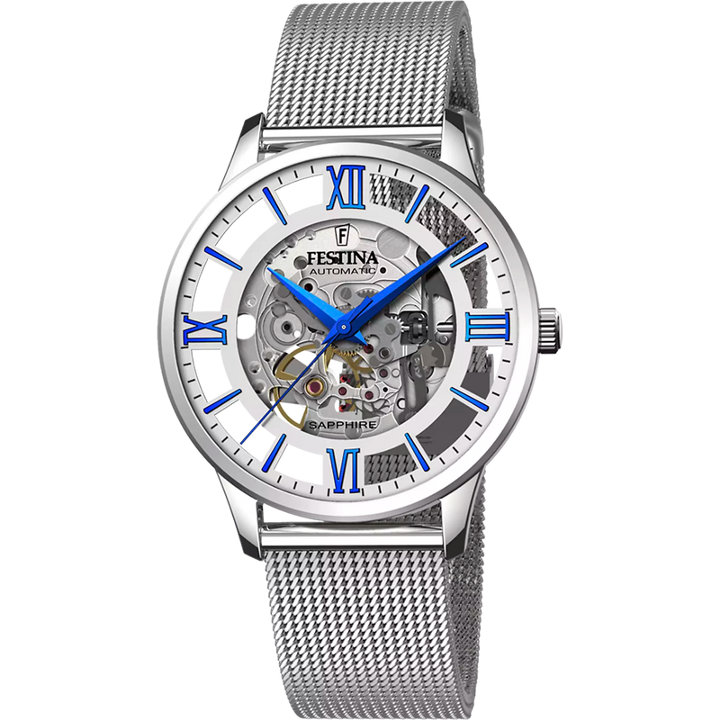 OROLOGIO FESTINA AUTOMATICO F20534/1 ARGENTO CINTURINO IN ACCIAIO, UOMO