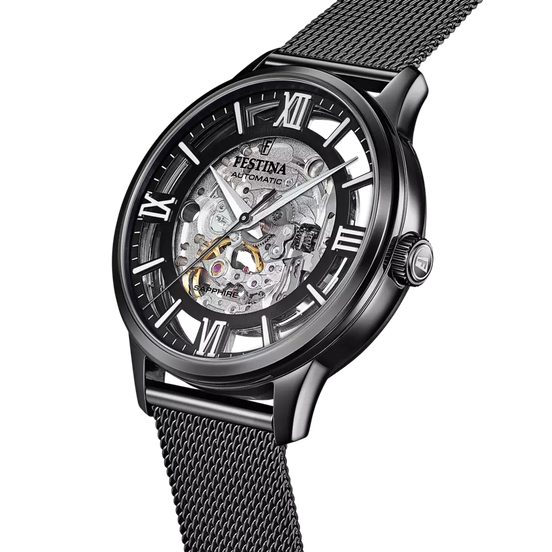 OROLOGIO FESTINA AUTOMATIC F20535/1 NERO BRACCIALE IN ACIAIO, UOMO