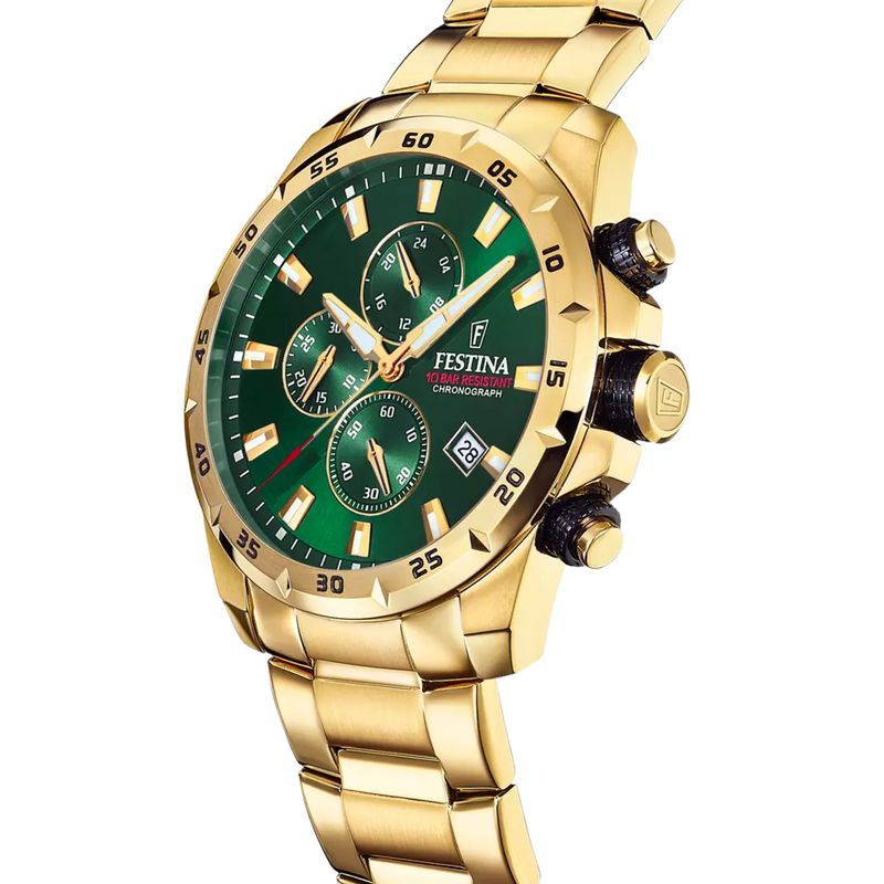 Festina Sport Chrono orologio uomo golden/verde F20541/3