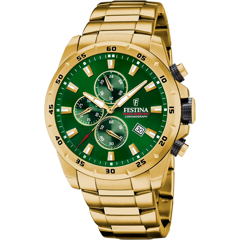 Festina Sport Chrono orologio uomo golden/verde F20541/3
