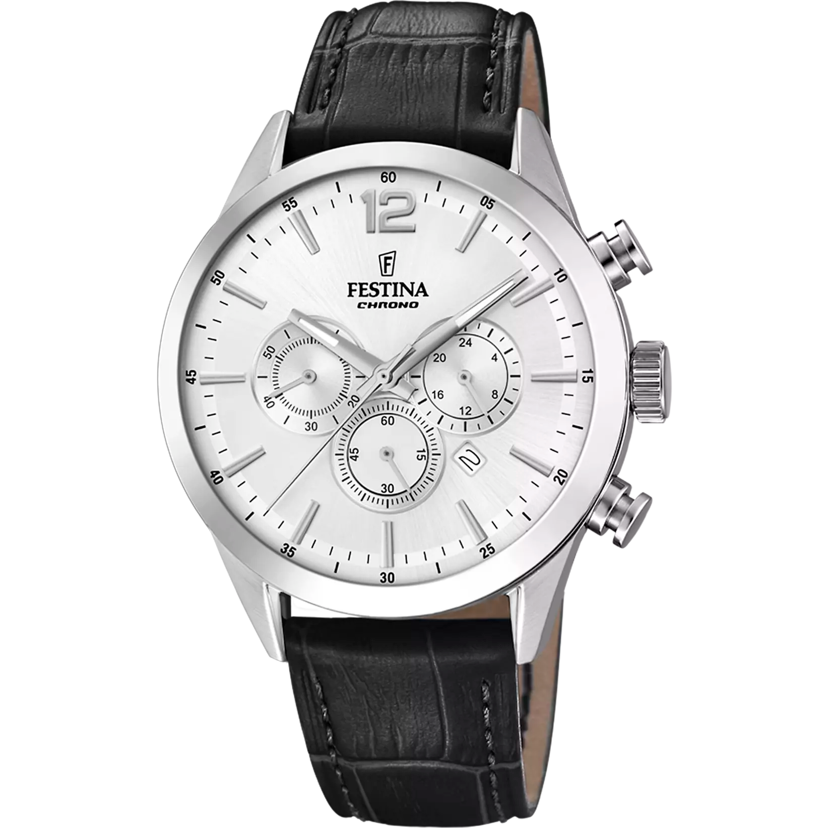 OROLOGIO FESTINA TIMELESS CHRONOGRAPH F20542/1 ARGENTO CINTURINO IN PELLE, UOMO