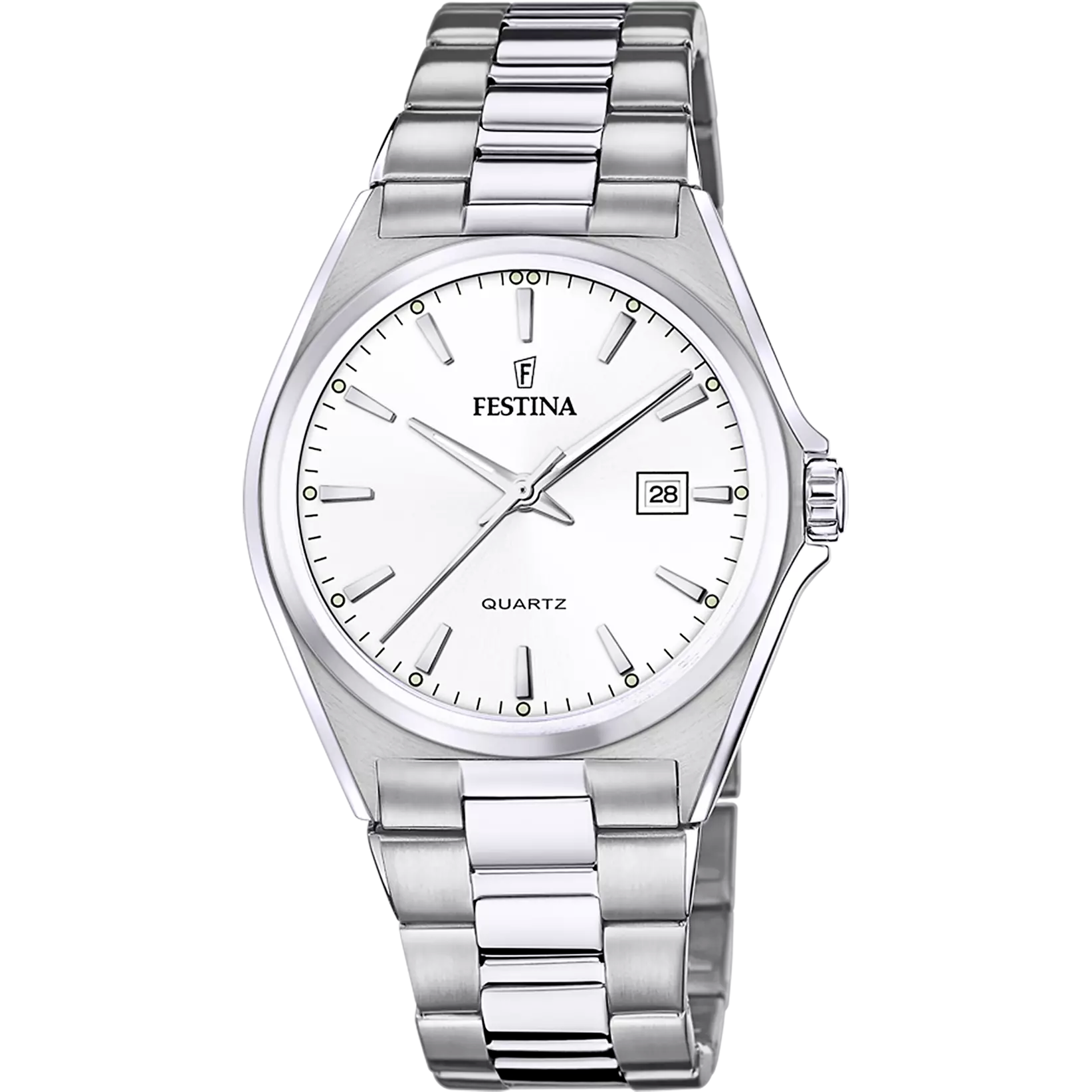 OROLOGIO FESTINA CLASSICS F20552/2 BIANCO BRACCIALE IN ACIAIO, UOMO