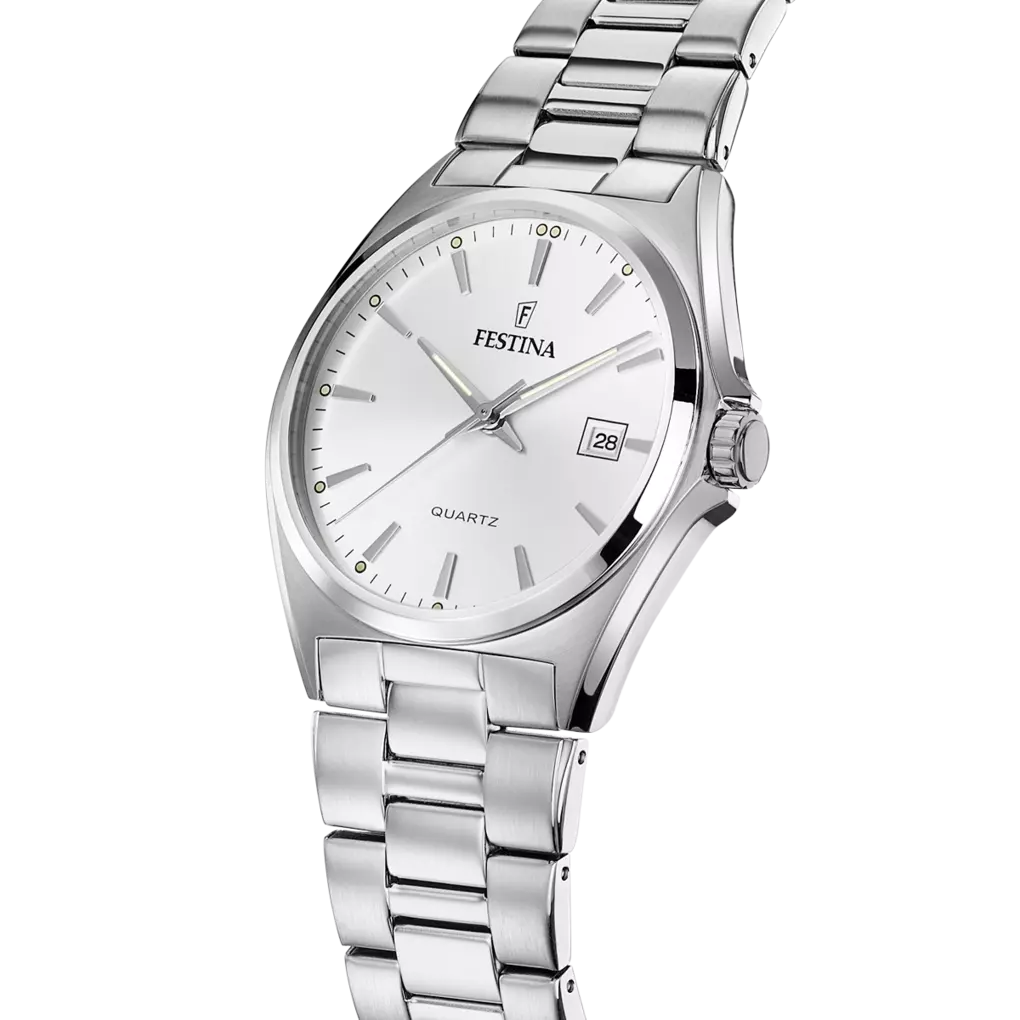 OROLOGIO FESTINA CLASSICS F20552/2 BIANCO BRACCIALE IN ACIAIO, UOMO