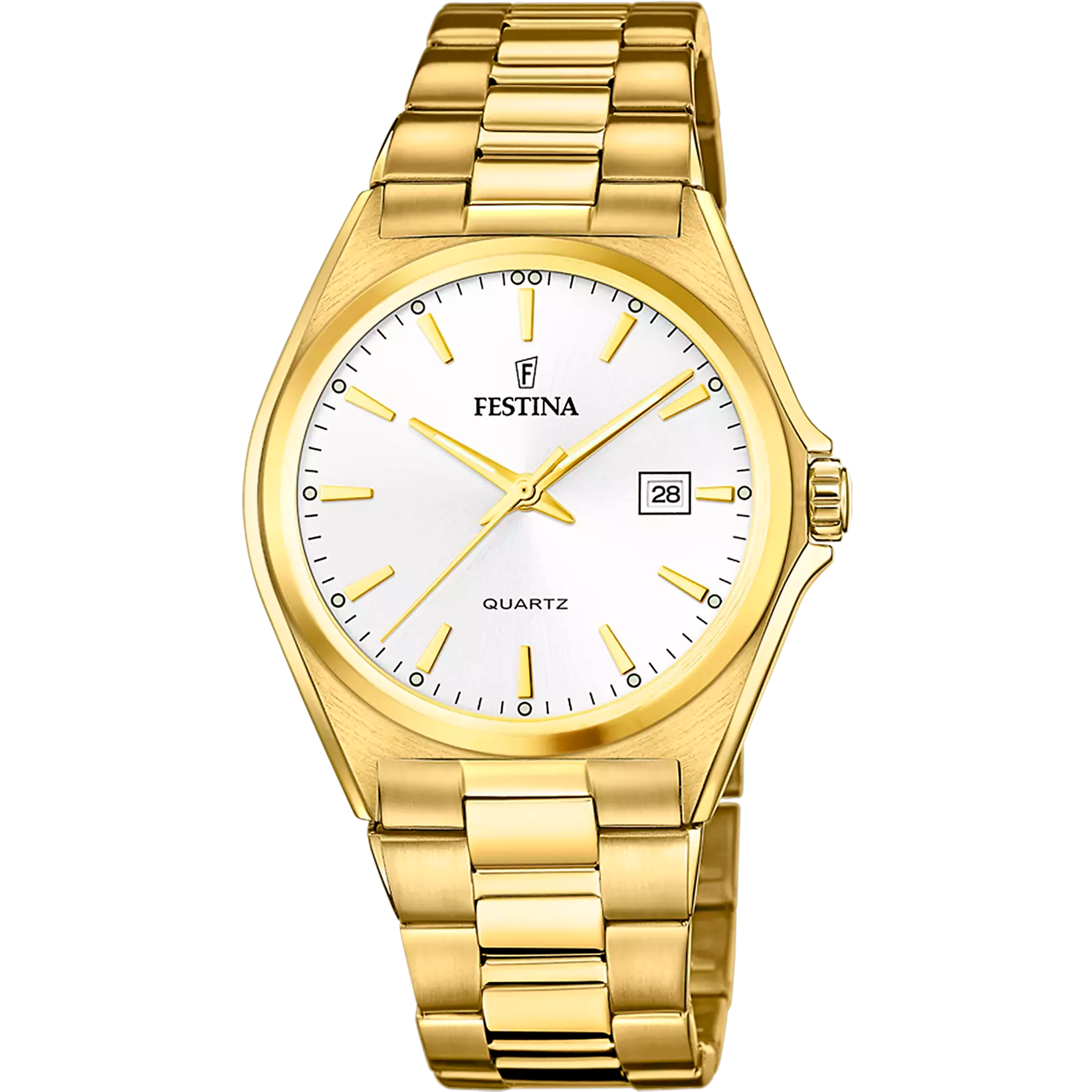 OROLOGIO FESTINA IN ACCIAIO CLASSICO F20555/2 BIANCO CINTURINO IN ACCIAIO, UOMO