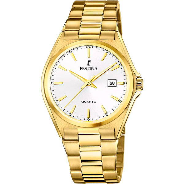 OROLOGIO FESTINA IN ACCIAIO CLASSICO F20555/2 BIANCO CINTURINO IN ACCIAIO, UOMO