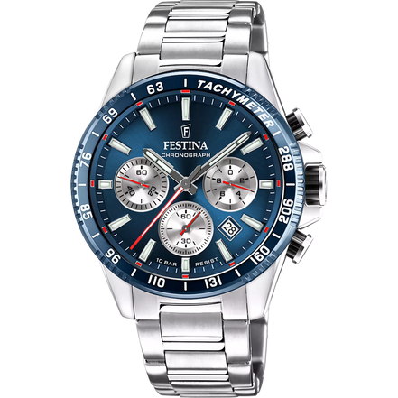 Festina Timeless orologio cronografo uomo silver/blu F20560/2