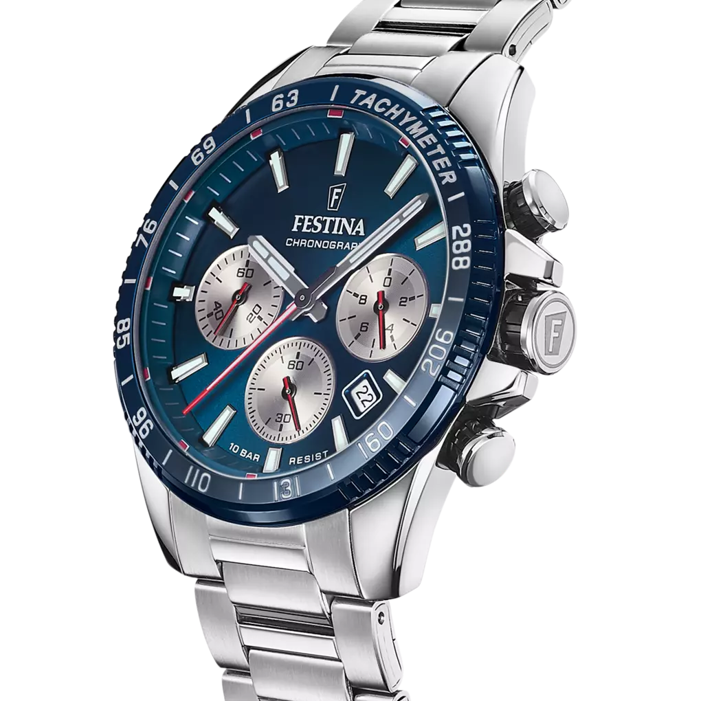 Festina Timeless orologio cronografo uomo silver/blu F20560/2
