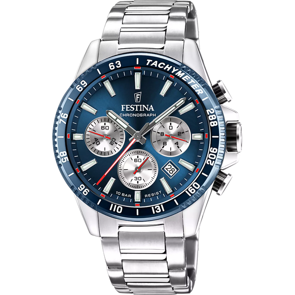 Festina Timeless orologio cronografo uomo silver/blu F20560/2