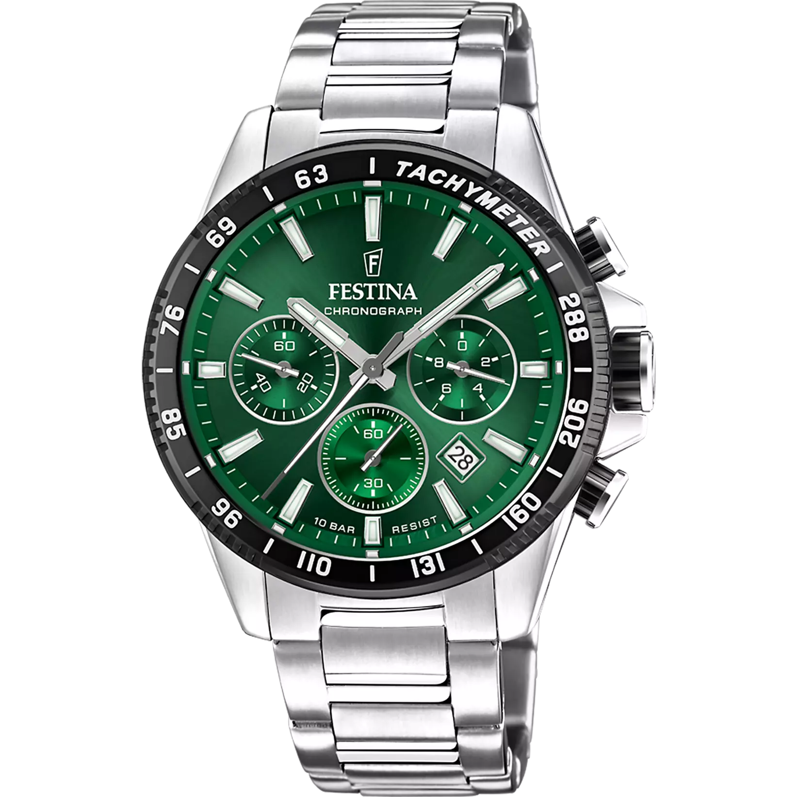 OROLOGIO FESTINA F20560/4 VERDE CON CINTURINO IN ACCIAIO, UOMO