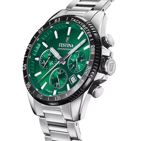 OROLOGIO FESTINA F20560/4 VERDE CON CINTURINO IN ACCIAIO, UOMO