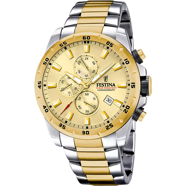 OROLOGIO FESTINA F20562/1 CON CINTURINO IN ACCIAIO COLOR CHAMPAGNE, UOMO
