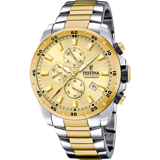 OROLOGIO FESTINA F20562/1 CON CINTURINO IN ACCIAIO COLOR CHAMPAGNE, UOMO