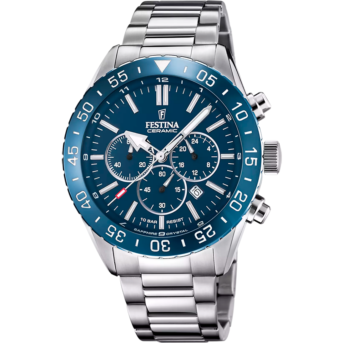 Festina Ceramic Sport orologio cronografo uomo silver/blu F20575/2