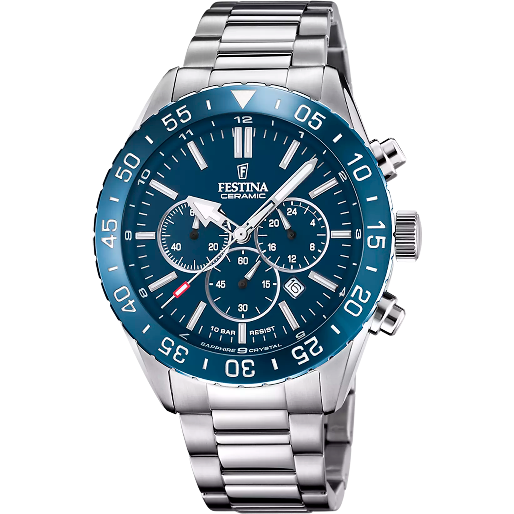 Festina Ceramic Sport orologio cronografo uomo silver/blu F20575/2