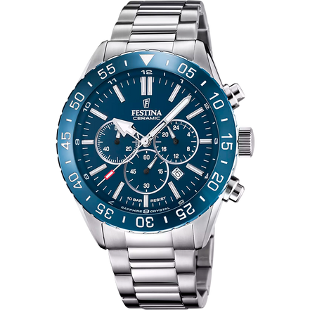 Festina Ceramic Sport orologio cronografo uomo silver/blu F20575/2