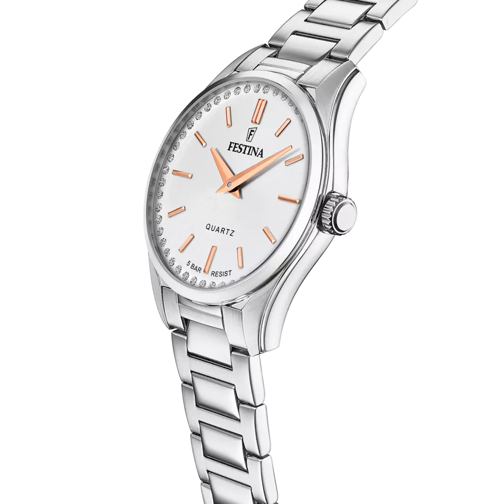 OROLOGIO FESTINA MADEMOISELLE F20583/1 GRIGIO ARGENTO CINTURINO IN ACCIAIO, DONNA