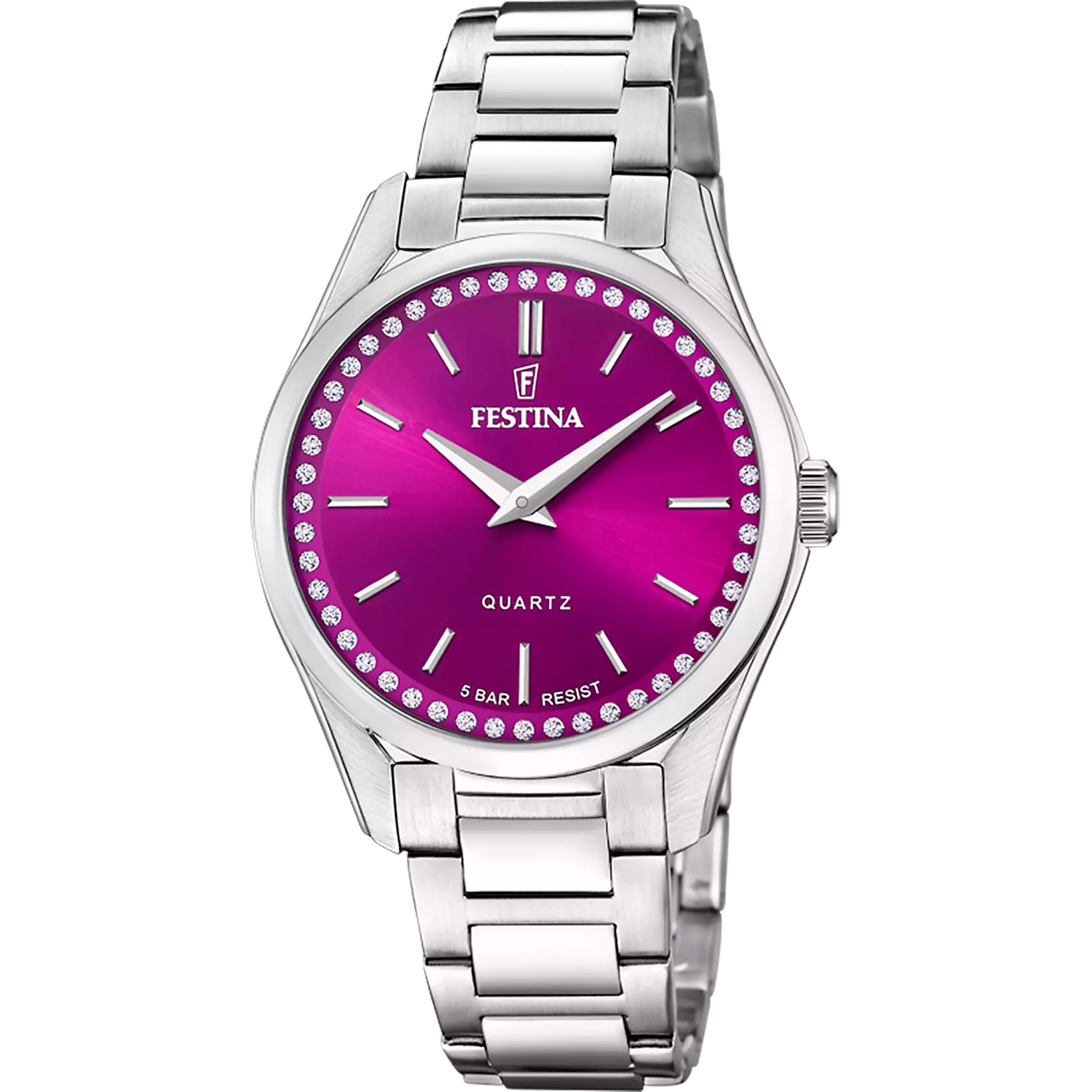 OROLOGIO FESTINA MADEMOISELLE F20583/2 BORDEAUX BRACCIALE IN ACIAIO, DONNA
