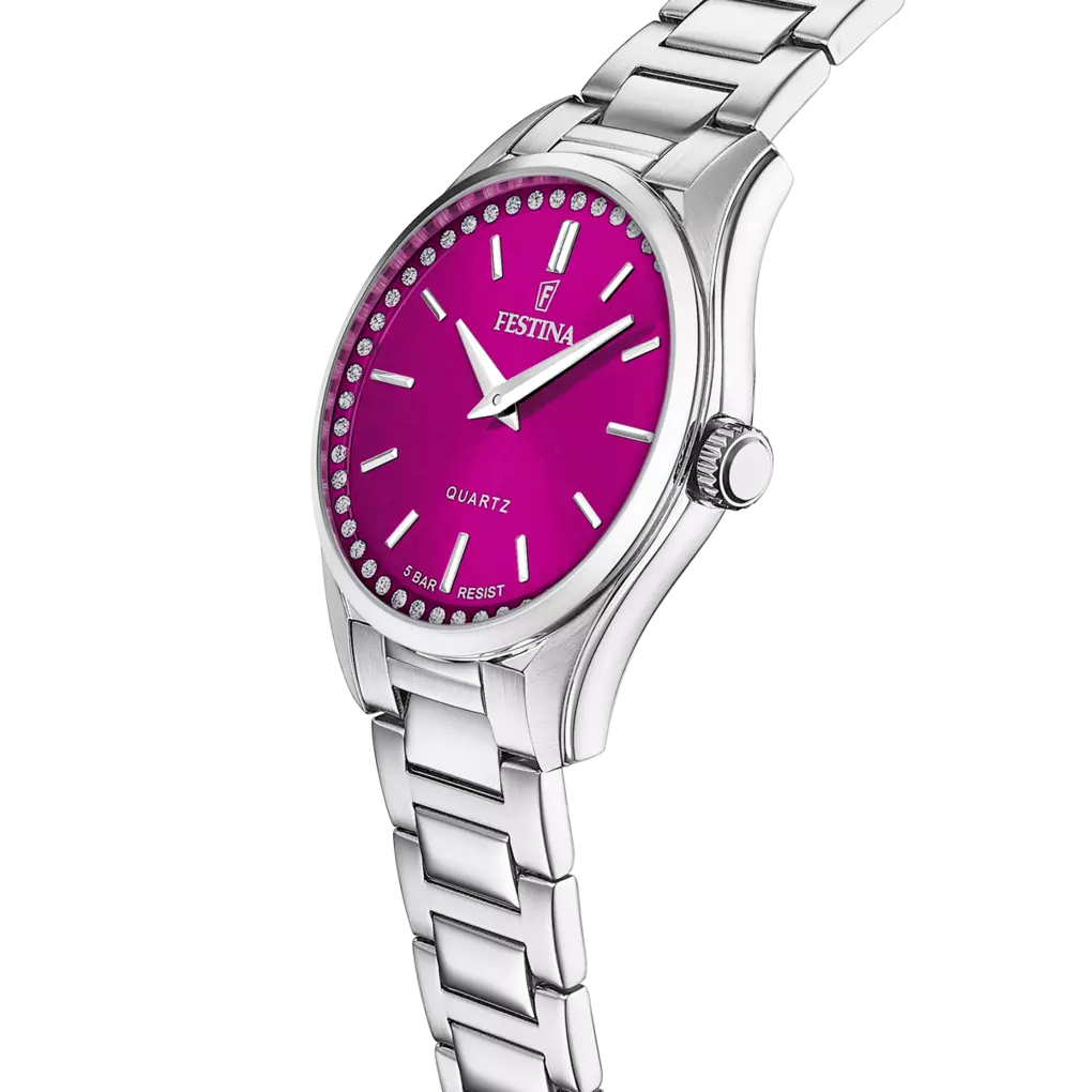 OROLOGIO FESTINA MADEMOISELLE F20583/2 BORDEAUX BRACCIALE IN ACIAIO, DONNA