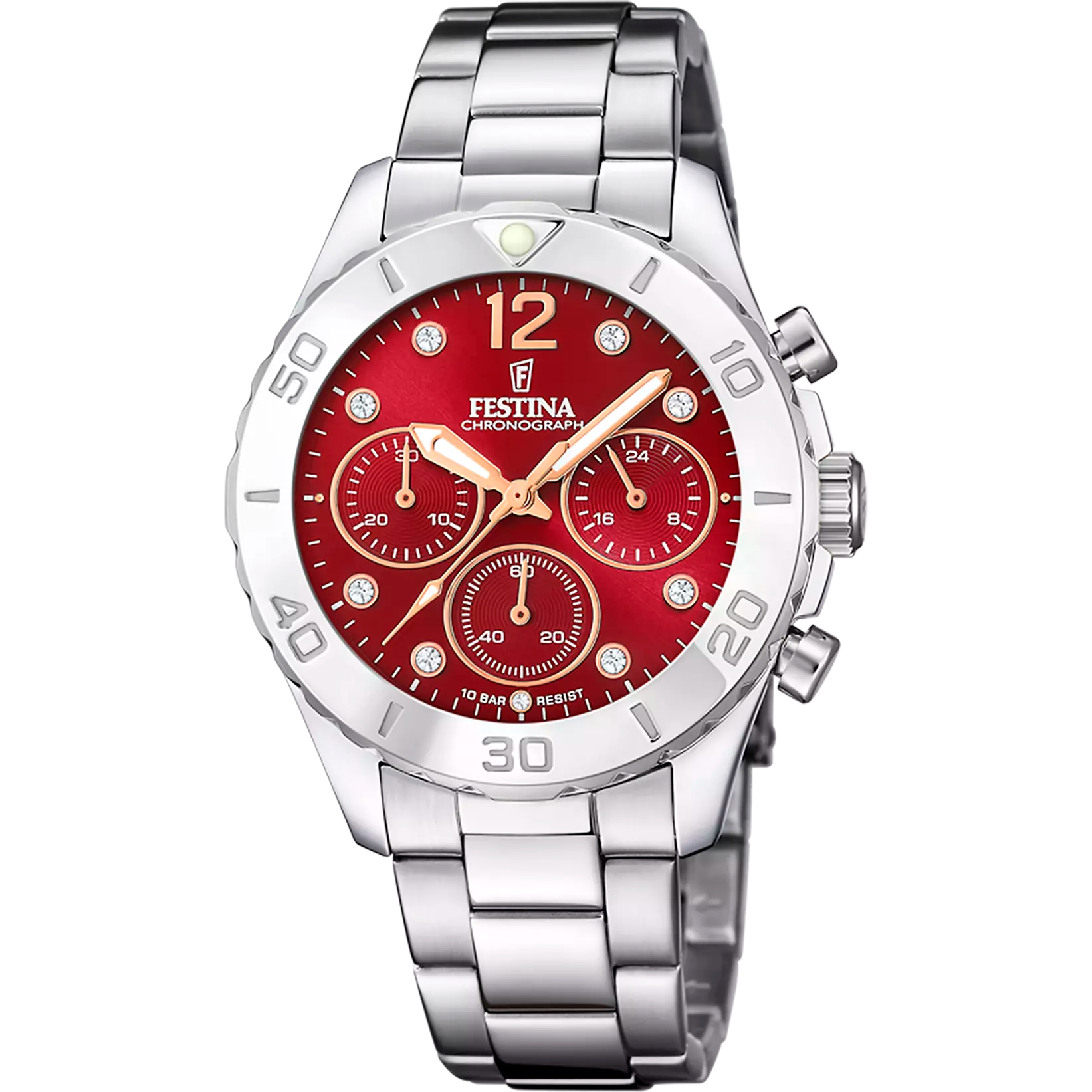 OROLOGIO FESTINA F20603/2 BORDEAUX CINTURINO IN ACCIAIO, DONNA