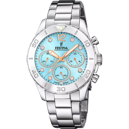 OROLOGIO FESTINA BOYFRIEND COLLECTION F20603/4 AZZURO CINGHIA ACCIAIO INOSSIDABILE 316L, DONNA