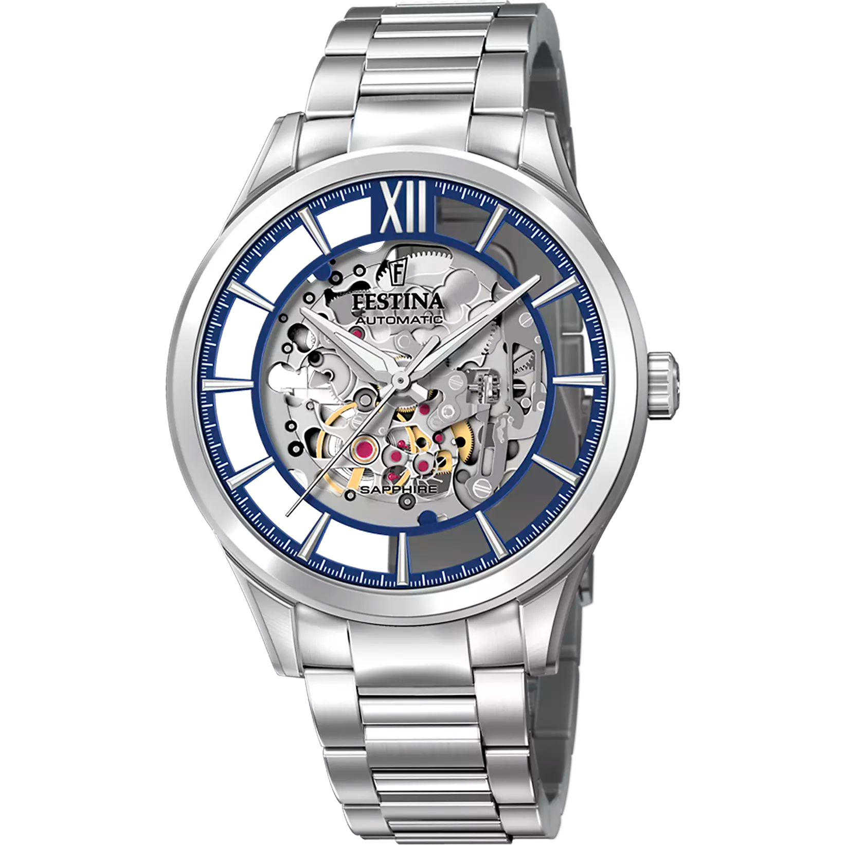 OROLOGIO FESTINA F20630/3 BLU CON CINTURINO IN ACCIAIO INOSSIDABILE 316L, UOMO.