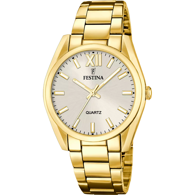 FESTINA - OROLOGIO F20640/1 CHAMPAGNE CINTURINO IN ACCIAIO INOSSIDABILE 316L