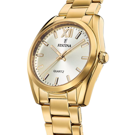 FESTINA - OROLOGIO F20640/1 CHAMPAGNE CINTURINO IN ACCIAIO INOSSIDABILE 316L