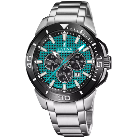 OROLOGIO FESTINA CHRONO BIKE F20641/3 VERDE CON CINTURINO IN ACCIAIO INOSSIDABILE 316L, UOMO.