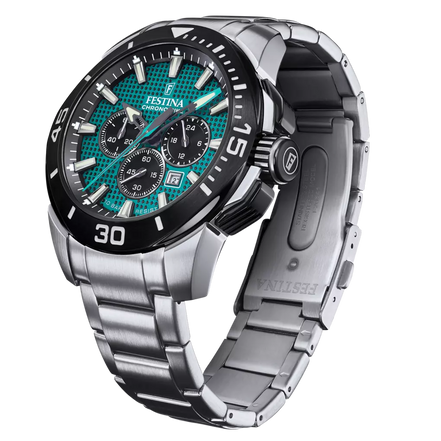 OROLOGIO FESTINA CHRONO BIKE F20641/3 VERDE CON CINTURINO IN ACCIAIO INOSSIDABILE 316L, UOMO.