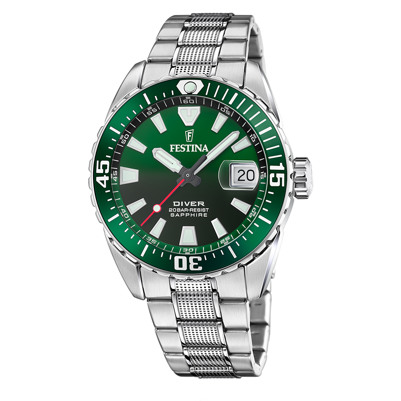OROLOGIO FESTINA THE ORIGINALS F20669/2 VERDE CINGHIA ACCIAIO INOSSIDABILE 316L, UOMO
