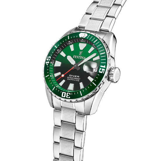 OROLOGIO FESTINA THE ORIGINALS F20669/2 VERDE CINGHIA ACCIAIO INOSSIDABILE 316L, UOMO
