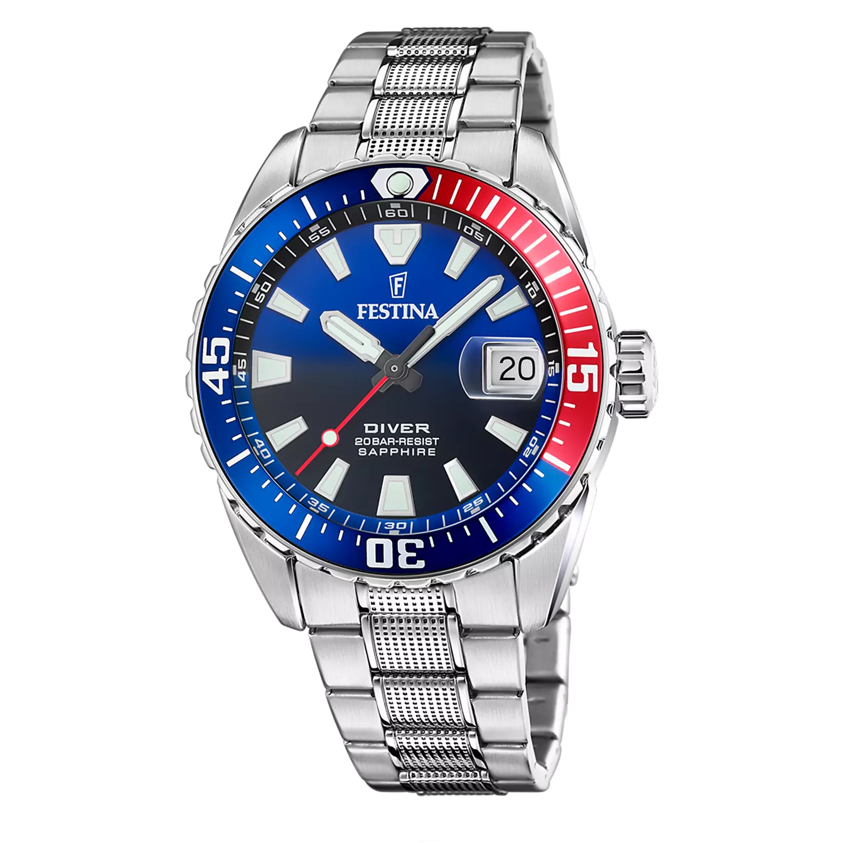 OROLOGIO FESTINA THE ORIGINALS F20669/4 AZZURO CINGHIA ACCIAIO INOSSIDABILE 316L, UOMO