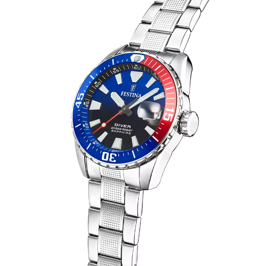 OROLOGIO FESTINA THE ORIGINALS F20669/4 AZZURO CINGHIA ACCIAIO INOSSIDABILE 316L, UOMO